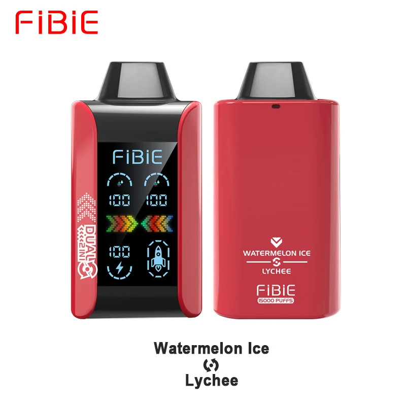 WATERMELON ICE & LYCHEE - FIBIE 15000 PUFFS Dual Flavors Disposable Vapor Wands(15000 PUFFS)-3